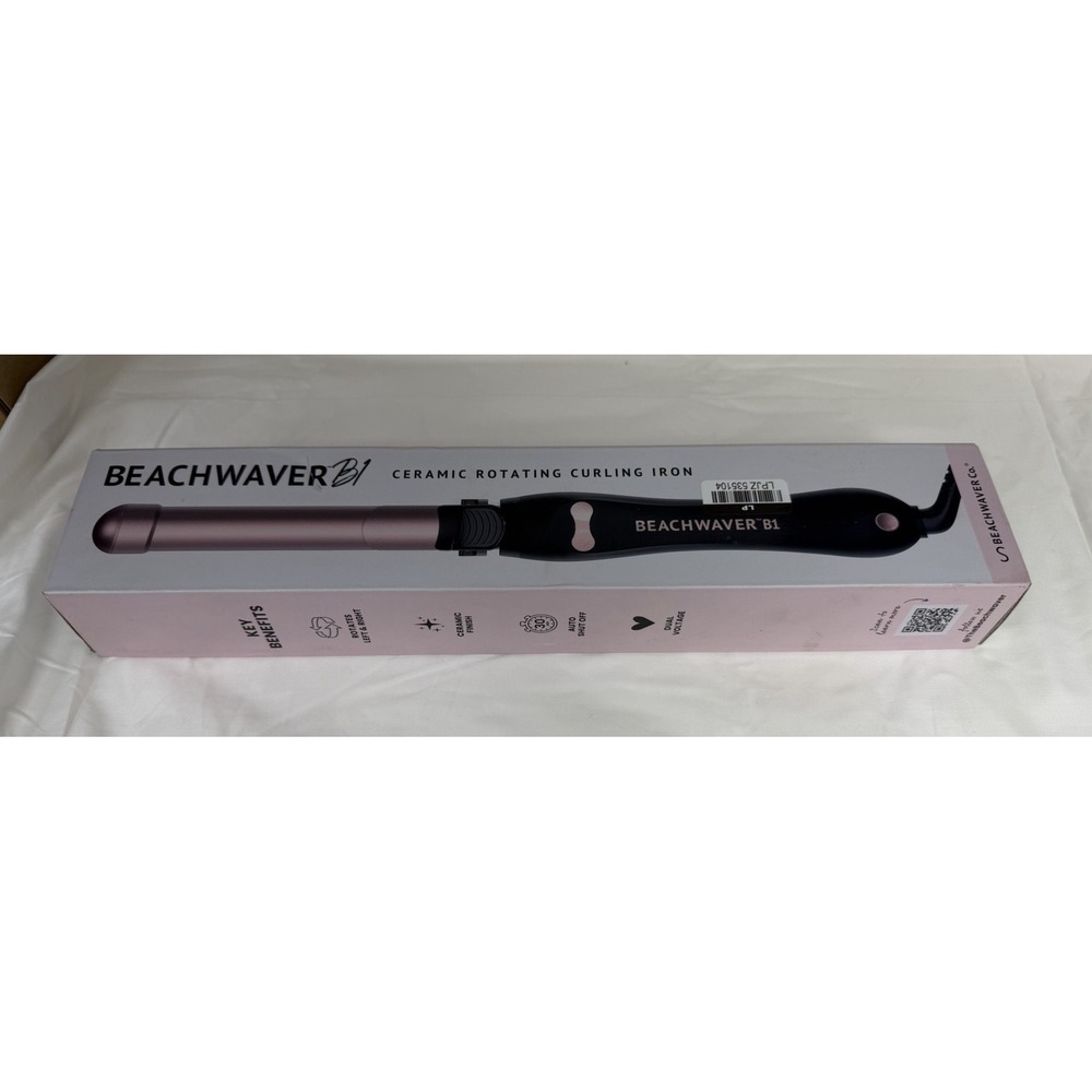 Beachwaver B1 Automatic Rotating Curling Iron 1 Inch Midnight Rose BW160 Wand